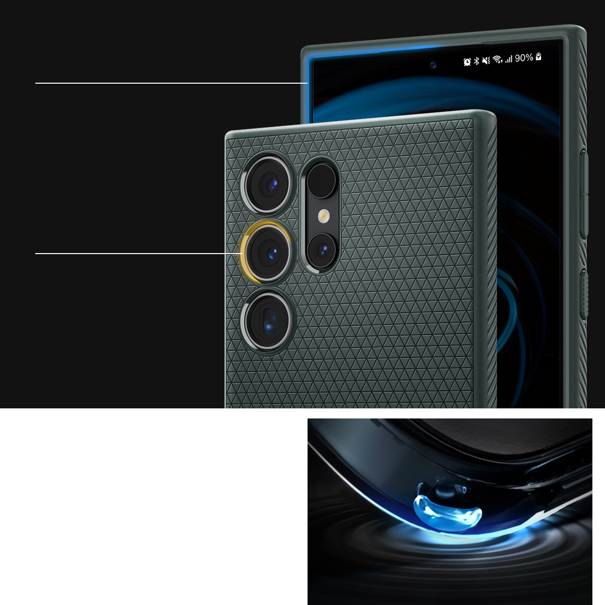 Etui Spigen Liquid Air do Galaxy S24 Ultra, zielone